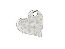Load image into Gallery viewer, Nunn Design Antique Silver-Plated Pewter Mini Hammered Flat Heart Tag Charm
