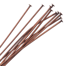 Load image into Gallery viewer, Nunn Design Antique Copper-Plated Brass 20 Gauge Flat Head Pin, 2&quot;
