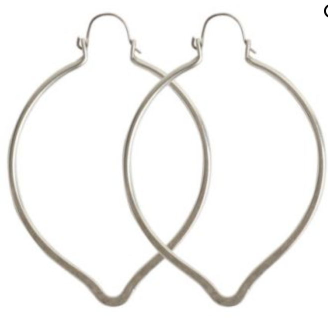 Nunn Design Antique Silver-Plated Brass Large Oval Point Ear Wire (Pair)