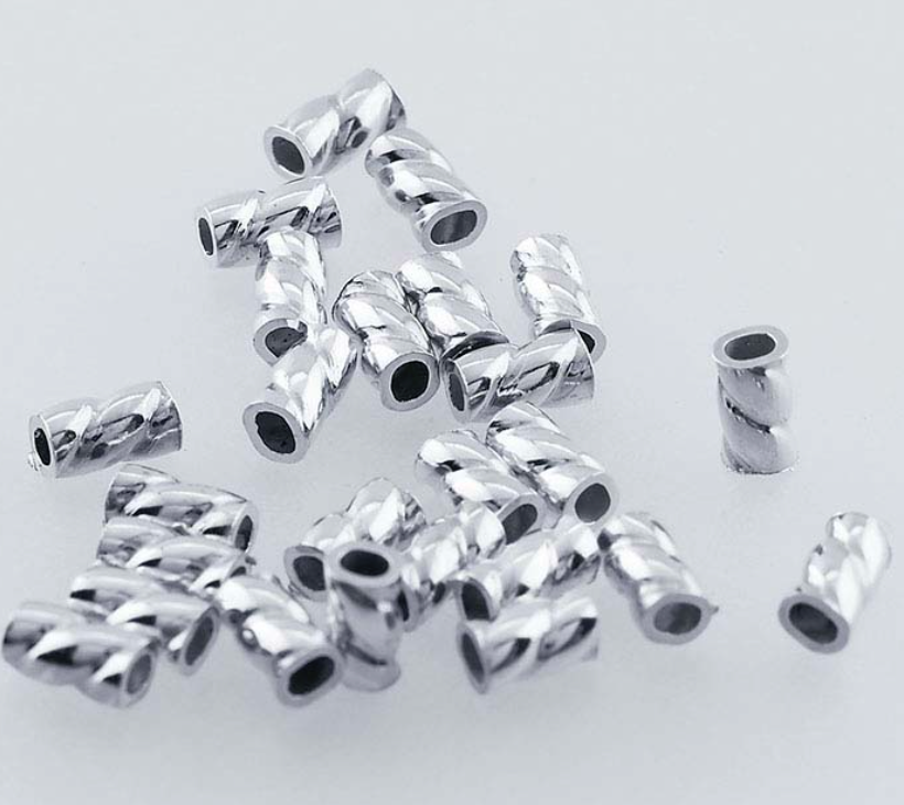 20 Pcs,sterling Silver Crimp Cover Beads,silver Crimp Beads for