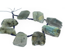 Load image into Gallery viewer, Labradorite Jagged Top Drilled Slices, 15 MM x 20 MM - 23 MM x 30MM
