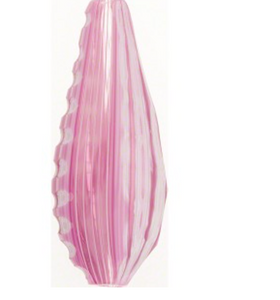 Murano Blown and Sculpted Pink and White Glass Bead, 45MM