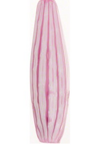 Murano Blown and Sculpted Pink and White Glass Bead, 45MM