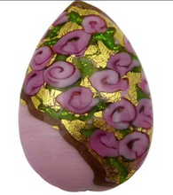 Load image into Gallery viewer, Murano Bead of Roses Exterior Gold Teardrop, 40MM
