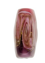 Load image into Gallery viewer, Murano Pink and Purple 24K Gold Foil Square Glass, 20MM
