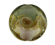 Load image into Gallery viewer, Murano Gray and White Swirl Foil Glass Bead, 20MM
