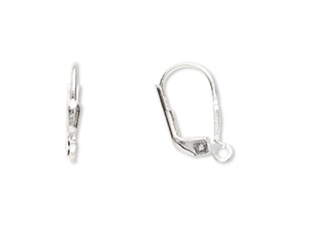 Sterling Silver Lever Back Ear Wire with Open Ring, 16MM
