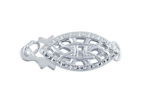 Sterling Silver Marquise Filigree Safety Clasp, 13MM