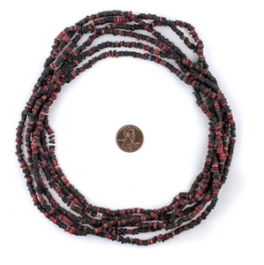 Egyptian Crimson & Black Pharaonic Pottery Beads