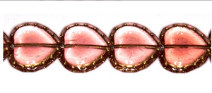 Czech Glass Heart Window / Table Cut Beads