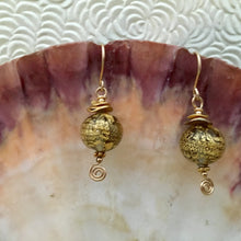 Load image into Gallery viewer, Gold Venetian Foil Earrings in 14K Gold Fill
