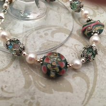 Load image into Gallery viewer, Lampwork Glass and Freshwater Pearl Bracelet in Sterling Silver
