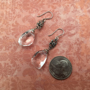 Crystal Quartz Nugget Earrings in Sterling Silver