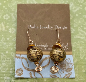 Gold Venetian Foil Earrings in 14K Gold Fill