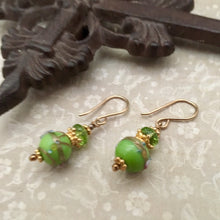 Load image into Gallery viewer, Green Wedding Cake and Peridot Earrings
