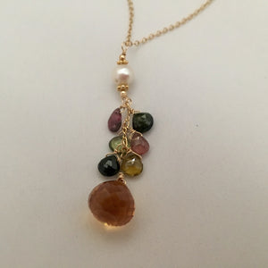 Citrine Onion-Cut Drop Necklace in 14K Gold Fill