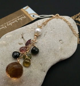 Citrine Onion-Cut Drop Necklace in 14K Gold Fill