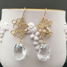 Load image into Gallery viewer, Long Crystal Quartz Nugget Earrings in 14K Gold Fill
