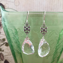 Load image into Gallery viewer, Crystal Quartz Nugget Earrings in Sterling Silver
