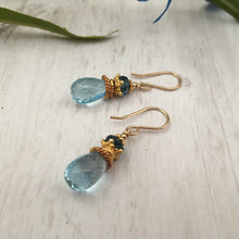 Load image into Gallery viewer, Blue Topaz Earrings in 14K Gold Fill
