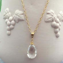 Load image into Gallery viewer, Clear Quartz Pendant Necklace in 14K Gold Fill
