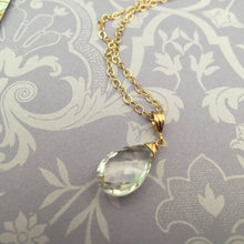 Load image into Gallery viewer, Clear Quartz Pendant Necklace in 14K Gold Fill
