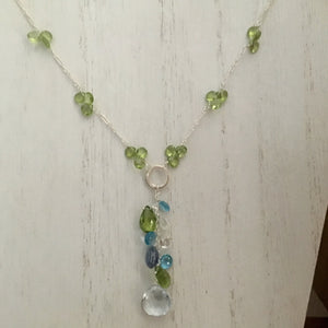 Ocean Drop Sundance Style Lariat Necklace in Sterling Silver