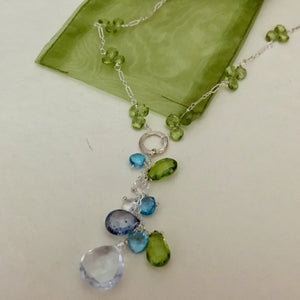 Ocean Drop Sundance Style Lariat Necklace in Sterling Silver