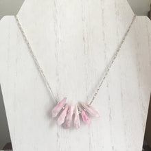 Load image into Gallery viewer, Raw Pink Quartz Point Stone Necklace in Sterling Silver
