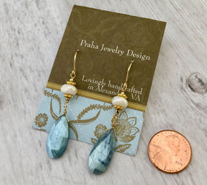 Blue Moonstone Earrings in 14K Gold Fill