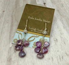 Load image into Gallery viewer, Purple Moonstone Dangle Earrings in Sterling Silver
