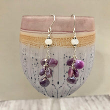 Load image into Gallery viewer, Purple Moonstone Dangle Earrings in Sterling Silver
