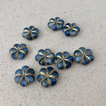 Load image into Gallery viewer, Blue Puffed Flower Czech Glass Beads

