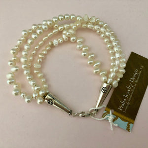 Freshwater Pearl Multi-Strand Bracelet in Sterling Silver