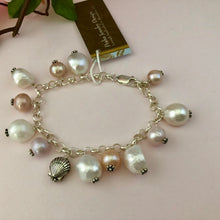 Load image into Gallery viewer, Summertime Pearl Charm Bracelet in Sterling Silver
