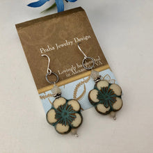 Load image into Gallery viewer, Czech Glass Floral Earrings in Sterling Silver
