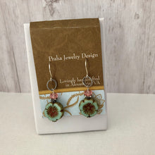 Load image into Gallery viewer, Czech Glass Flower Earrings in Sterling Silver

