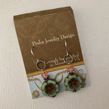 Load image into Gallery viewer, Czech Glass Flower Earrings in Sterling Silver
