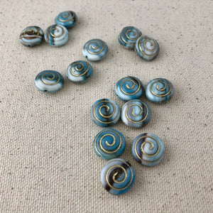 Blue Swirl Czech Glass Beads