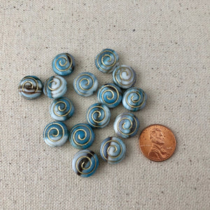 Blue Swirl Czech Glass Beads