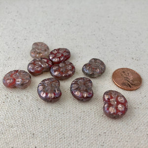 Czech Glass Rainbow Ammonite-Shape Beads, Czech 18MM