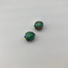 Load image into Gallery viewer, Round, Green Czech Lampwork Beads
