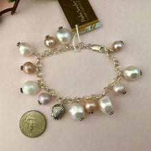 Load image into Gallery viewer, Summertime Pearl Charm Bracelet in Sterling Silver
