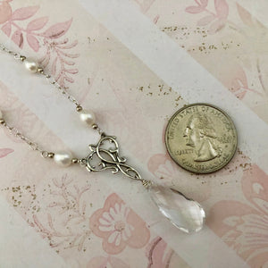 Crystal Quartz Bridal Necklace in Sterling Silver