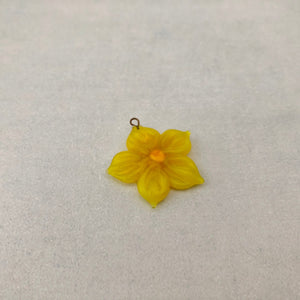 Czech Glass Yellow Flower Bead