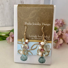 Load image into Gallery viewer, Floral Pastel Dangle Earrings in 14K Gold Fill
