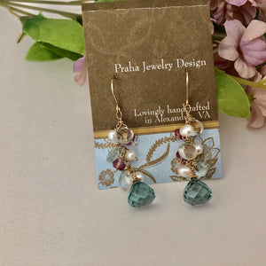 Floral Pastel Dangle Earrings in 14K Gold Fill