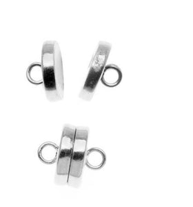 Magnetic Clasp, Silver Plated, 6 x 4.5MM